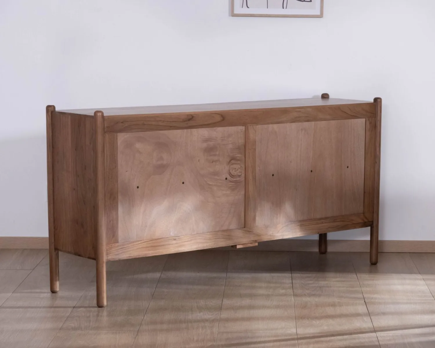 Meuble House Buffet en acacia massif "Yona" 4 portes design épuré Discount