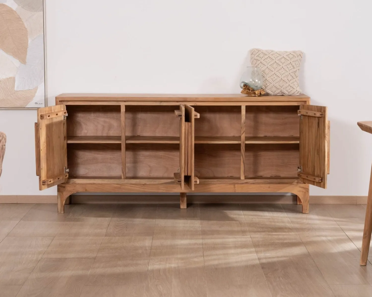 Meuble House Buffet en acacia 4 portes style scandinave "Melody" 175 cm Best