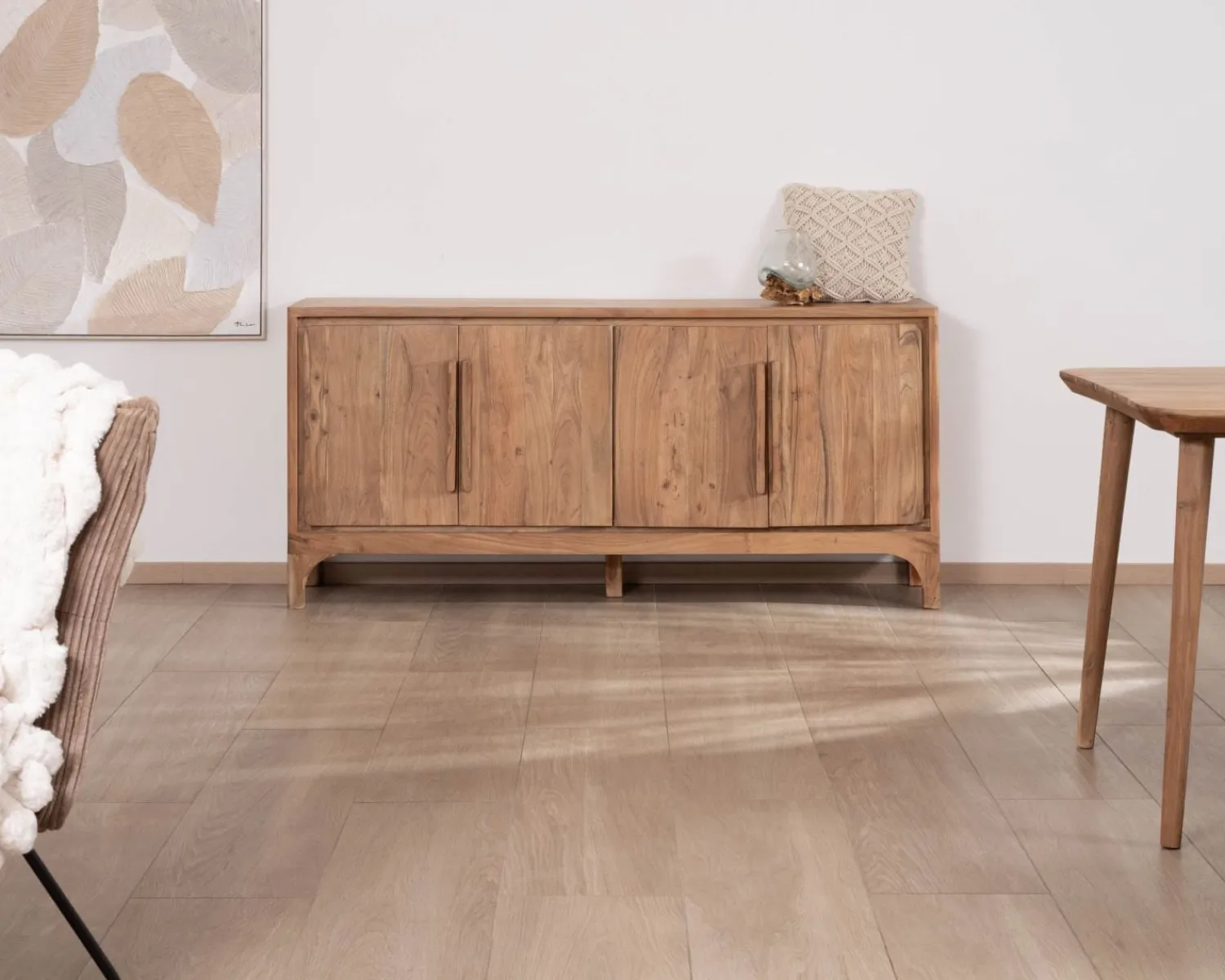Meuble House Buffet en acacia 4 portes style scandinave "Melody" 175 cm Best