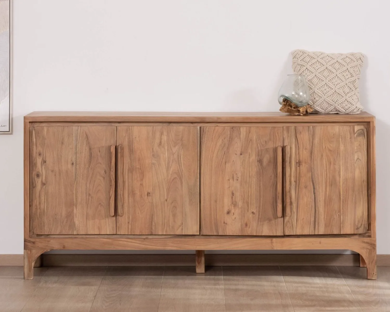 Meuble House Buffet en acacia 4 portes style scandinave "Melody" 175 cm Best