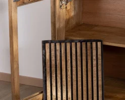 Meuble House Buffet en manguier avec décor strié noir réversible 