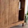 Meuble House Buffet haut 2 portes coulissantes en manguier massif "Aruna" style chaleureux Clearance
