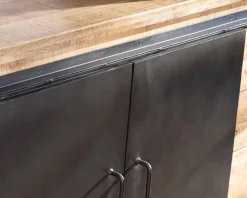 Meuble House Buffet métal et bois 200cm portes coulissantes 