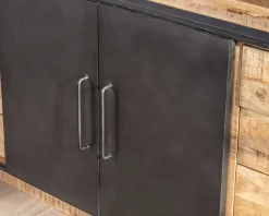 Meuble House Buffet métal et bois 200cm portes coulissantes 