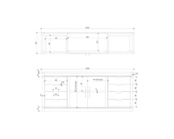 Meuble House Buffet métal et bois 200cm portes coulissantes 