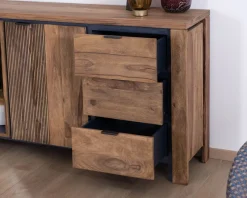 Meuble House Buffet multi-rangements avec étagères en verre 