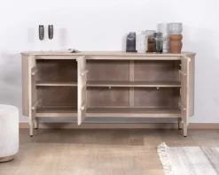 Meuble House Buffet 3 portes 175cm en manguier massif côtés arrondis