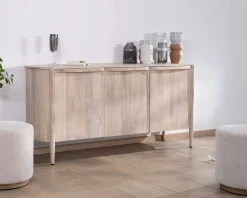 Meuble House Buffet 3 portes 175cm en manguier massif côtés arrondis