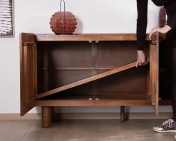Meuble House Buffet 3 portes 170 cm en manguier massif "Malaké" design organique contemporain Best
