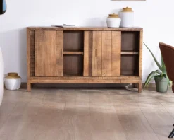 Meuble House Buffet 4 portes coulissantes en manguier massif