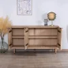 Meuble House Buffet 3 portes en manguier massif façades cannelées "Lanora" Style Japandi contemporain Online