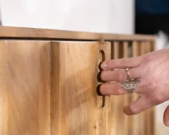 Meuble House Buffet 4 portes esprit zen en manguier massif naturel 4 portes « Sicaly » 180 cm Online