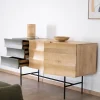 Meuble House Buffet 3 portes japandi bicolore bois et métal "Elegancy" 150 cm New