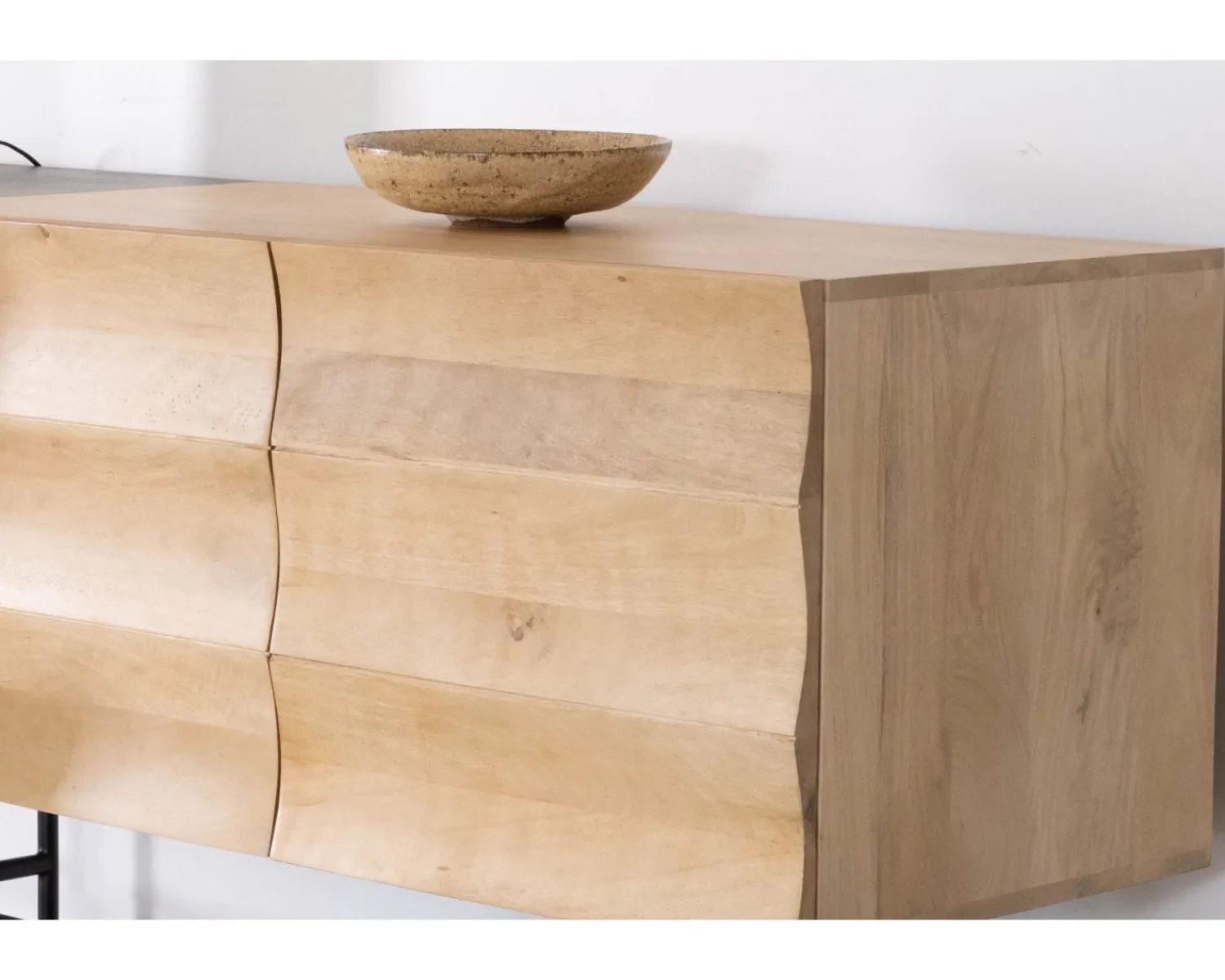 Meuble House Buffet 3 portes japandi bicolore bois et métal "Elegancy" 150 cm New