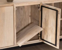 Meuble House Buffet épuré en manguier massif 180 cm 3 portes et tiroirs 