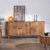 Meuble House Buffet rétro 3 portes en acacia massif "Boomer" 175 cm Best