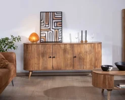 Meuble House Buffet rétro 3 portes en acacia massif "Boomer" 175 cm Best