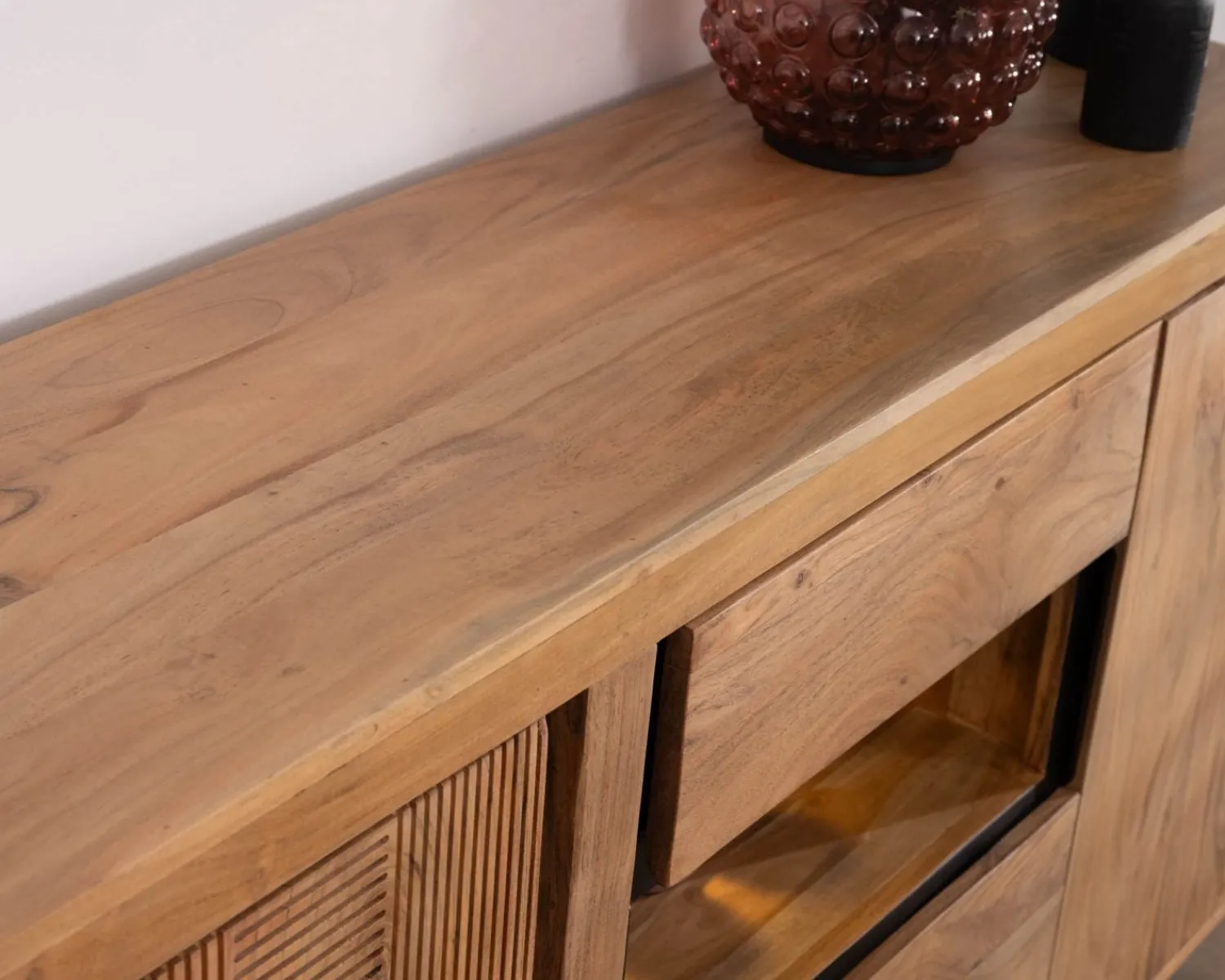 Meuble House Buffet ultra contemporain avec niche éclairage LED "Lumino" Discount