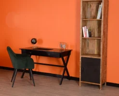 Meuble House Bureau noir en bois et métal 120cm "Atelier"
