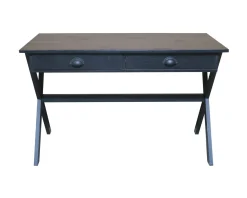 Meuble House Bureau noir en bois et métal 120cm 