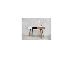 Meuble House Bureau scandinave en palissandre "Vintage grey" tiroir blanc Discount