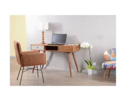 Meuble House Bureau vintage en palissandre tiroirs gris et bois "Vintage grey" Hot