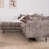 Meuble House Canapé angle gauche ultra confort en tissu chenillé doux gris cendre "Hasting" Discount
