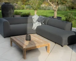 Meuble House Canapé chauffant spécial extérieur en tissu anthracite