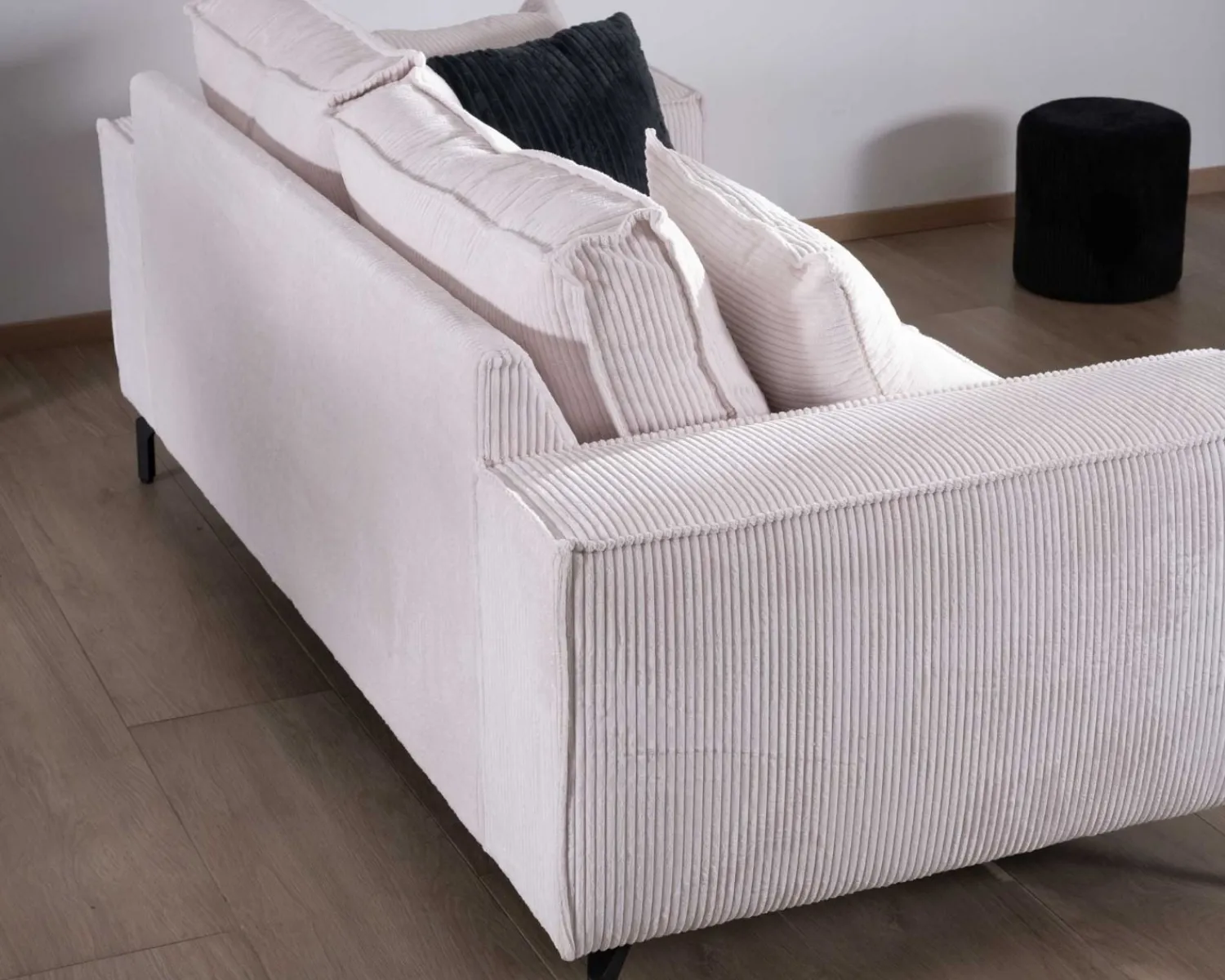 Meuble House Canapé confort 3 places en velours blanc "Pueblo" Clearance