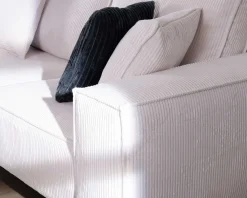 Meuble House Canapé confort 3 places en velours blanc