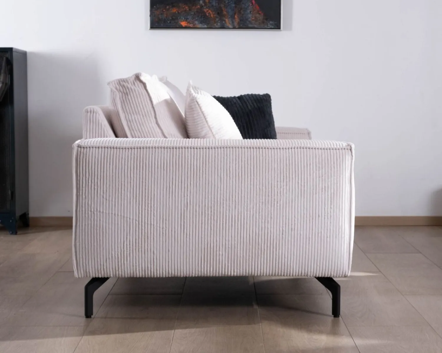 Meuble House Canapé confort 3 places en velours blanc "Pueblo" Clearance
