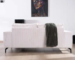 Meuble House Canapé confort 3 places en velours blanc