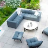 Meuble House Canapé d'angle en tissu turquoise haut de gamme "Terrasse" spécial extérieur Discount