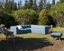 Meuble House Canapé d'angle en tissu turquoise haut de gamme 