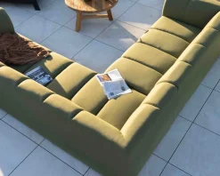 Meuble House Canapé d'angle haut de gamme spéciale extérieur tissu vert 
