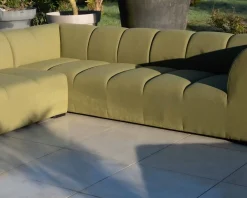 Meuble House Canapé d'angle haut de gamme spéciale extérieur tissu vert 