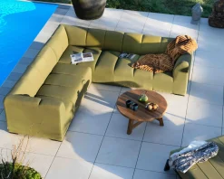 Meuble House Canapé d'angle haut de gamme spéciale extérieur tissu vert 