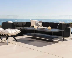 Meuble House Canapé d'angle spécial extérieur tissu gris foncé haut de gamme 