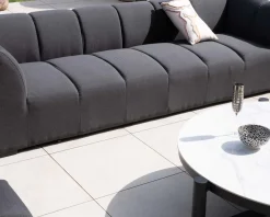 Meuble House Canapé d'angle spécial extérieur tissu gris foncé haut de gamme 