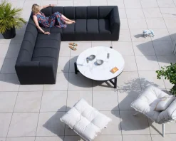 Meuble House Canapé d'angle spécial extérieur tissu gris foncé haut de gamme 