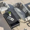 Meuble House Canapé de terrasse 3 places matelassé tissu Sunbrella gris clair "Paquetage" Discount