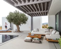 Meuble House Canapé d'extérieur avec retour gauche tissu Sunbrella écru 