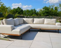 Meuble House Canapé d'extérieur haut de gamme tissu Sunbrella et teck "Maluku Island"