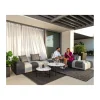 Meuble House Canapé extérieur avec angle gauche bi-teinte gris en tissu Sunbrella "Lazy Beach" Online