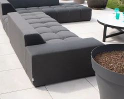 Meuble House Canapé extérieur design retour gauche gris foncé "Lazy Beach"