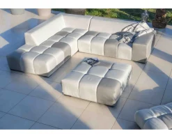 Meuble House Canapé extérieur modulaire retour droit "Lazy Beach" beige et gris clair Outlet