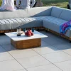Meuble House Canapé haut de gamme avec retour droit tissu Sunbrella gris clair "Lombok" Online