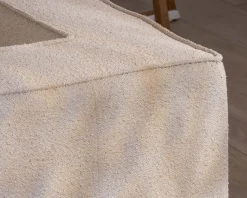 Meuble House Canapé modulaire en angle en tissu bouclette beige