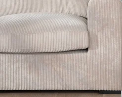 Meuble House Canapé 3 places avec pouf ottoman carré en velours côtelé gris chaud "Tuléar" Sale