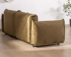 Meuble House Canapé 3 places en tissu doux vert kaki "Moon" Outlet